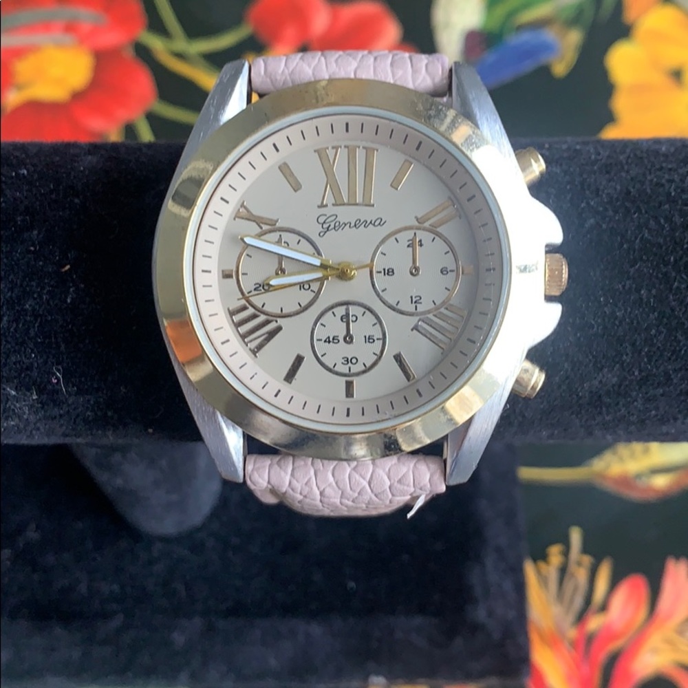 Geneva genuine leather watch